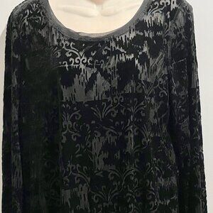 Simply Vera Wang Burnout Velvet Longline Whimsigoth Boho Fairy Punk Blouse Top L